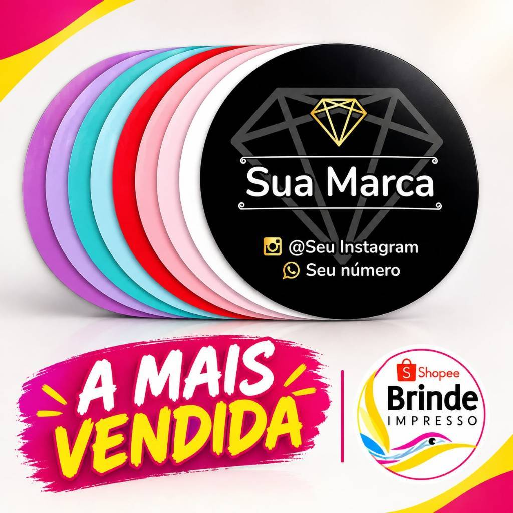1000 unidades 3X3 - Etiquetas Adesivas PERSONALIZADAS - Rótulos Redondos ou Quadrados - dimensões 3x3cm
