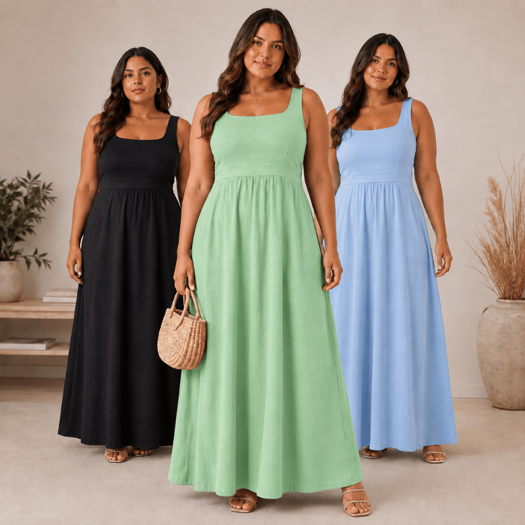 Vestido Plus Size Feminino Tecido Premium sem Transparência