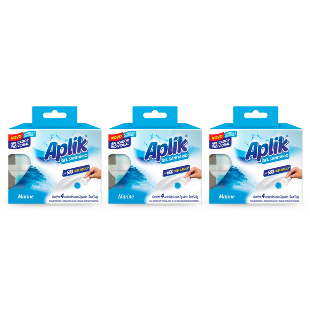 Kit 3 Adesivos Gel Fragrâncias C/ 4 Unidades Cada Aplik — imagem 2 de 2