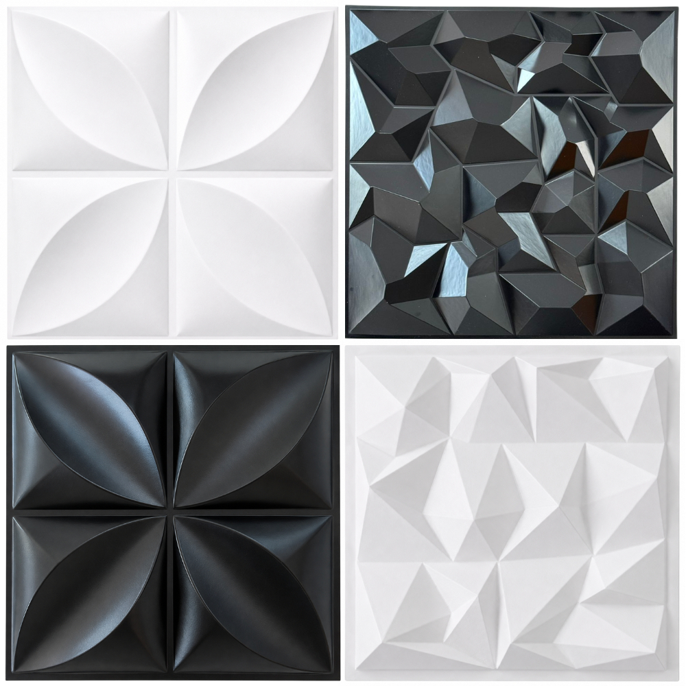Kit 30 / 40 / 50 / 60 / 75 Placas PVC 3D Revestimento de Parede Decorativa 25x25 cm