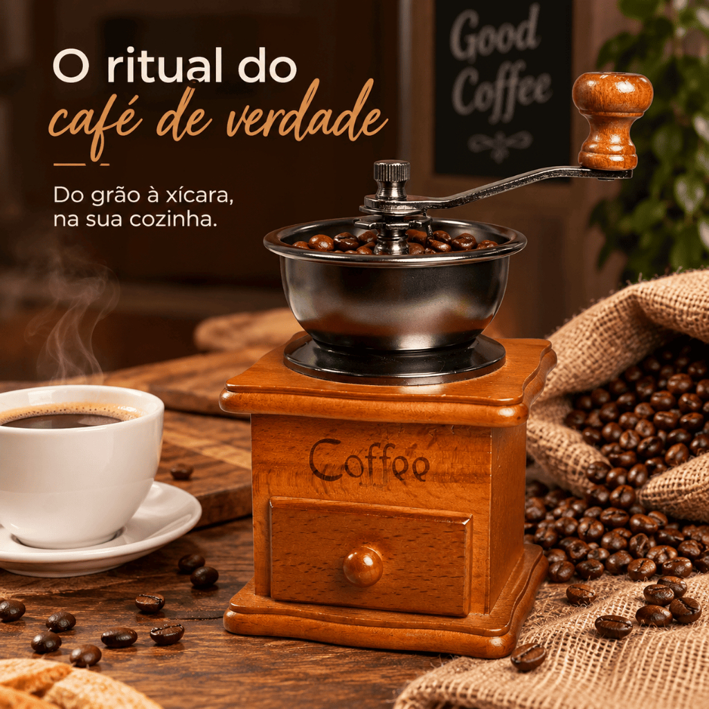 Moedor De Café Manual Com Gaveta E Ajuste De Moagem Artesanal CHEF D · foto 2