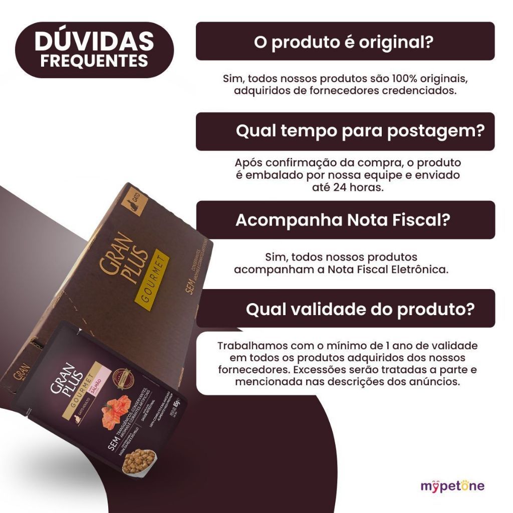 Ração Úmida Sachê GranPlus Gourmet Para Gatos e Cachorros Sabores Diversos Caixa 18 Unidades Cães e Gatos Cat Dog — imagem 2 de 2