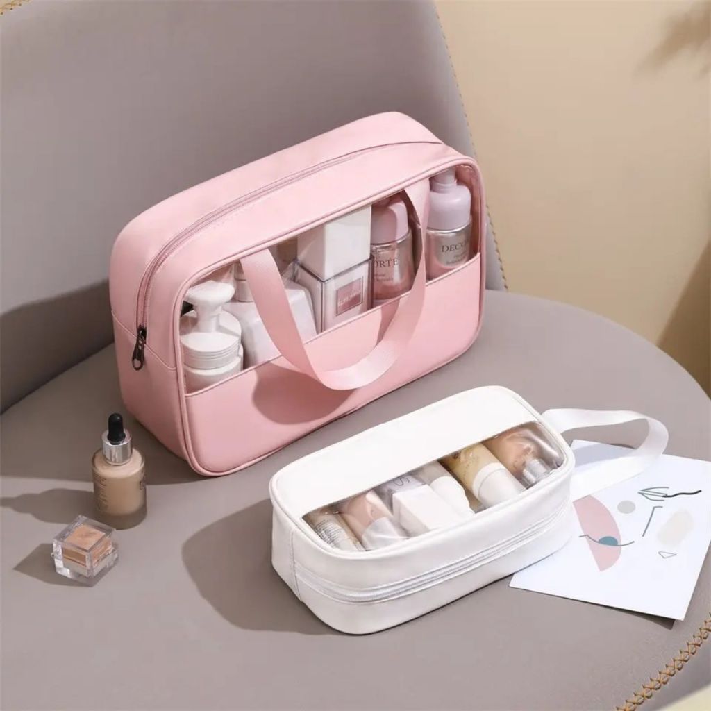 Bolsa Necessaire Washbag Transparente Grande Praia Piscina Viagem Liso
