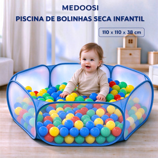 Piscina Infantil de Bolinhas Oceânica Hexagonal, Cercadinho Dobrável Impermeável para Bebe e Pets