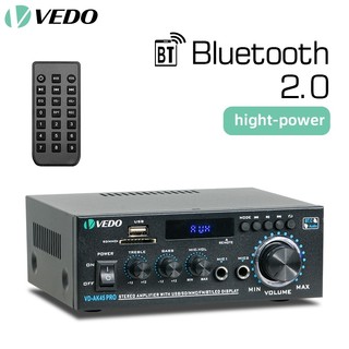 VEDO AK45pro Amplificador De Receptor 400W*2 Bluetooth Com Remoto FM e karaokê 2 Canais Amplificador De Potência Bivolt