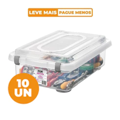 Kit 10 Caixas Organizadoras Transparentes 8,6L Top Stock Sanremo
