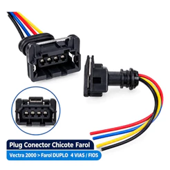 KIT 2un Plug Conector Chicote Farol Vectra 2000 Farol Duplo *