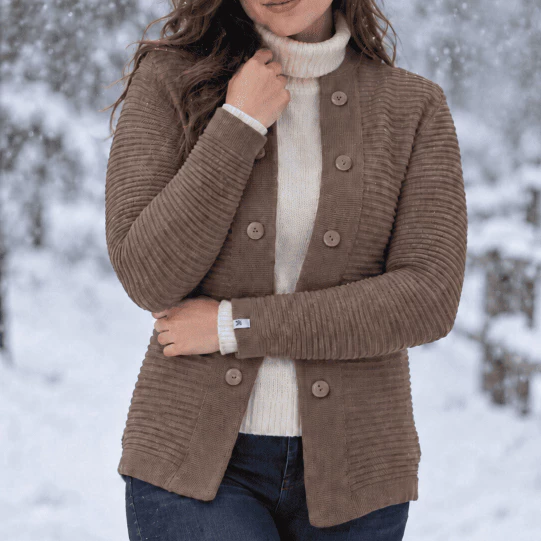 Cardigan Trico Alongado Aberto Feminino Casaco Botões Mariá Mariotti - 20472