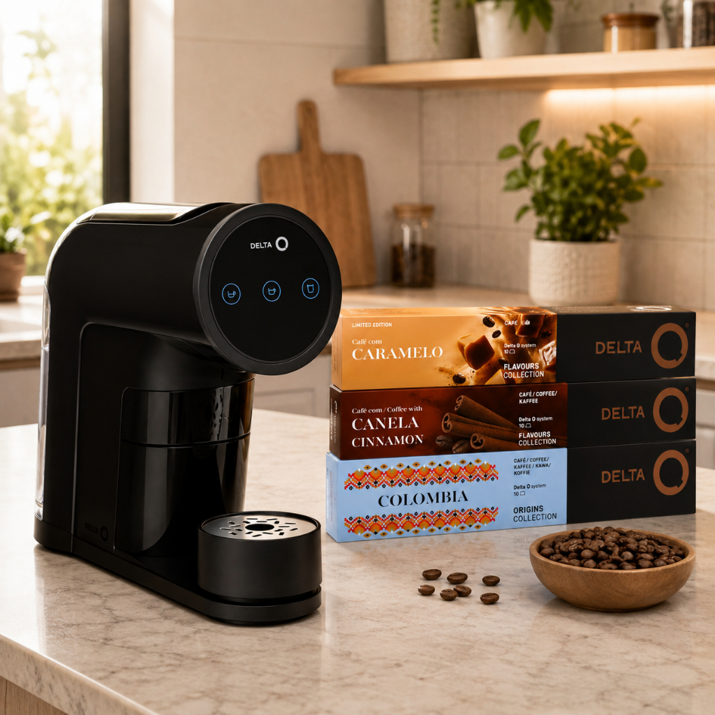 Kit Máquina Cafeteira Espresso Delta Q Iconiq + 30 Cápsulas de Café Especiais Expresso Exclusivas Delta Q
