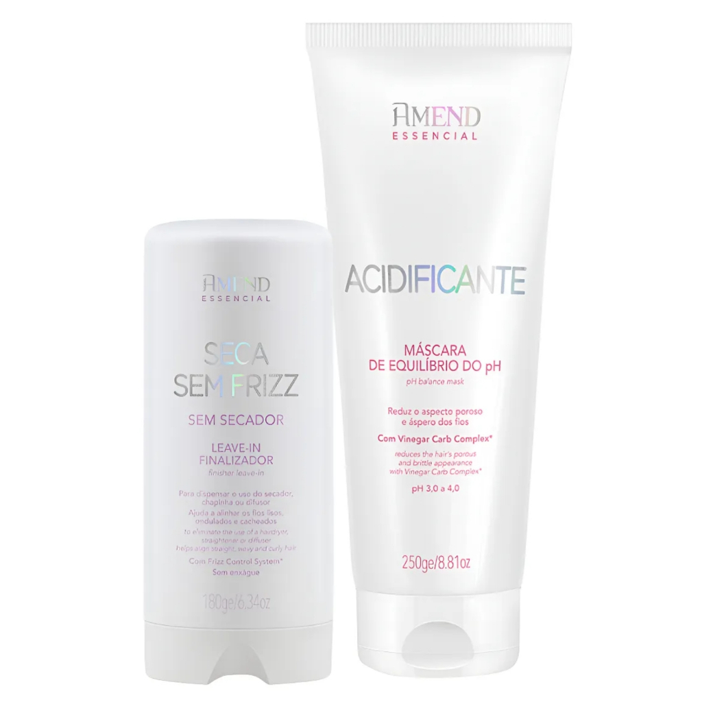 Kit Amend Acidificante Equilíbrio do PH e Leave-in Seca sem Frizz