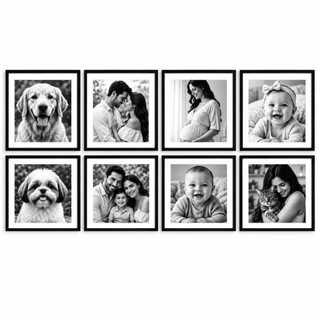 Kit Quadro Decorativo 8 Peças Personalizado 20x20 cm | Envie Sua Foto | Cantinho De fotos