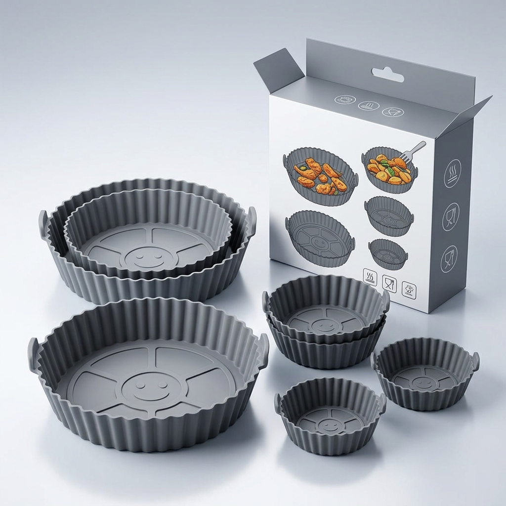 Kit 6 Formas de Silicone Flexíveis, Antiaderentes e Laváveis Para Forno, Micro-ondas e Air Fryer