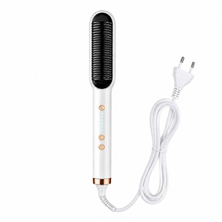 Escova Alisadora Bivolt 5 em 1 - Alisa, Hidrata, Modela, Alinha e Anti-Frizz - Branca
