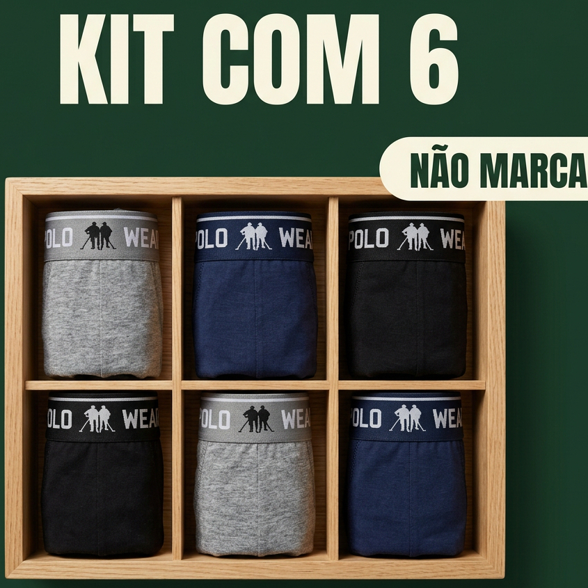 Cueca Premium Polo Wear Boxer Masculina Microfibra Sem Costura Macia Confortável Box Adulto