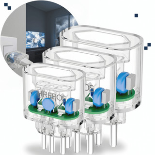 Kit 03 Protetor de Surto Dps Hrebos 3 Pinos 20A Bivolt Transparente Anti Raio Surtos Elétricos