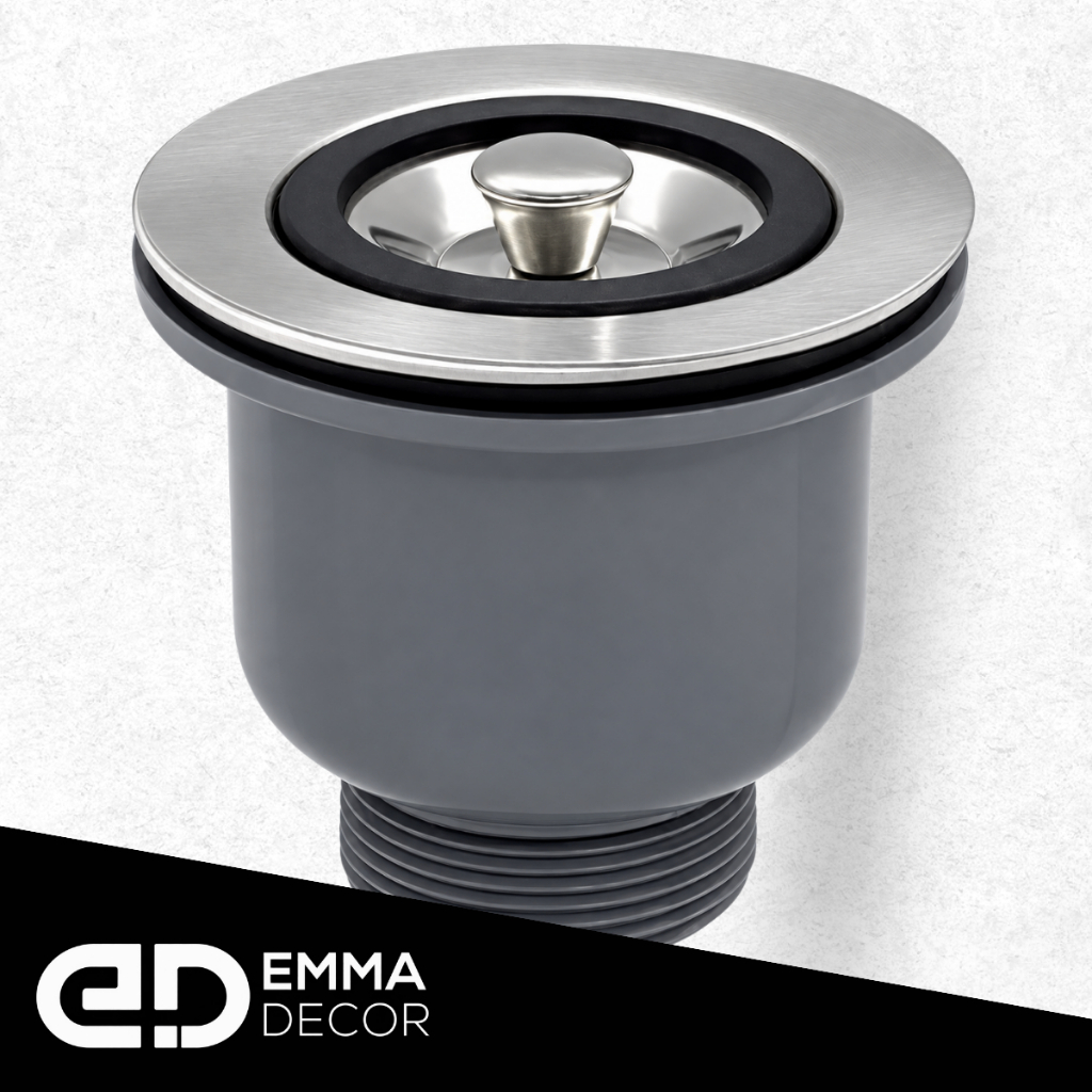 Válvula Pia Cozinha Americana Aço Inox 3 1/2 Pia Inox Escoamento - Demima
