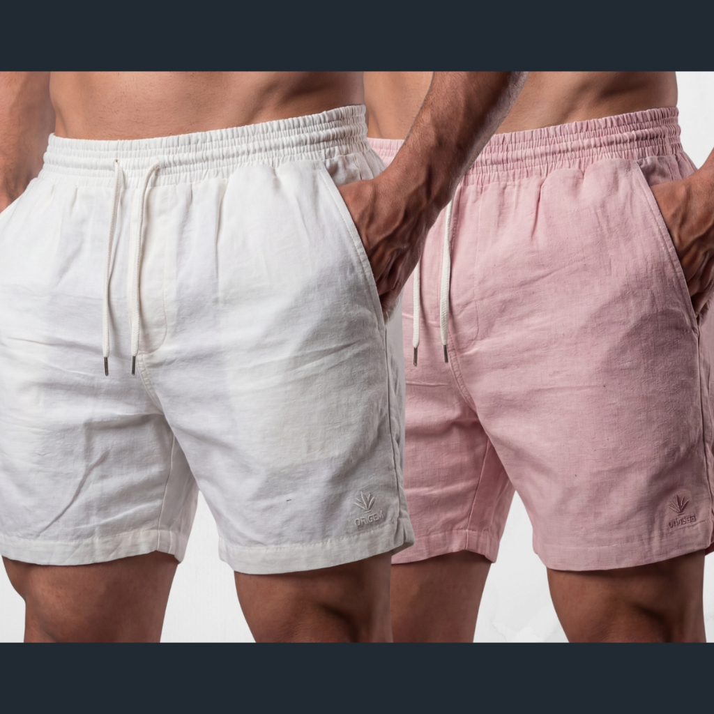 KIT 2 BERMUDAS MASCULINAS DE LINHO COM ELASTANO CONFORTAVEL PRAIANA – KINGESKI STORE