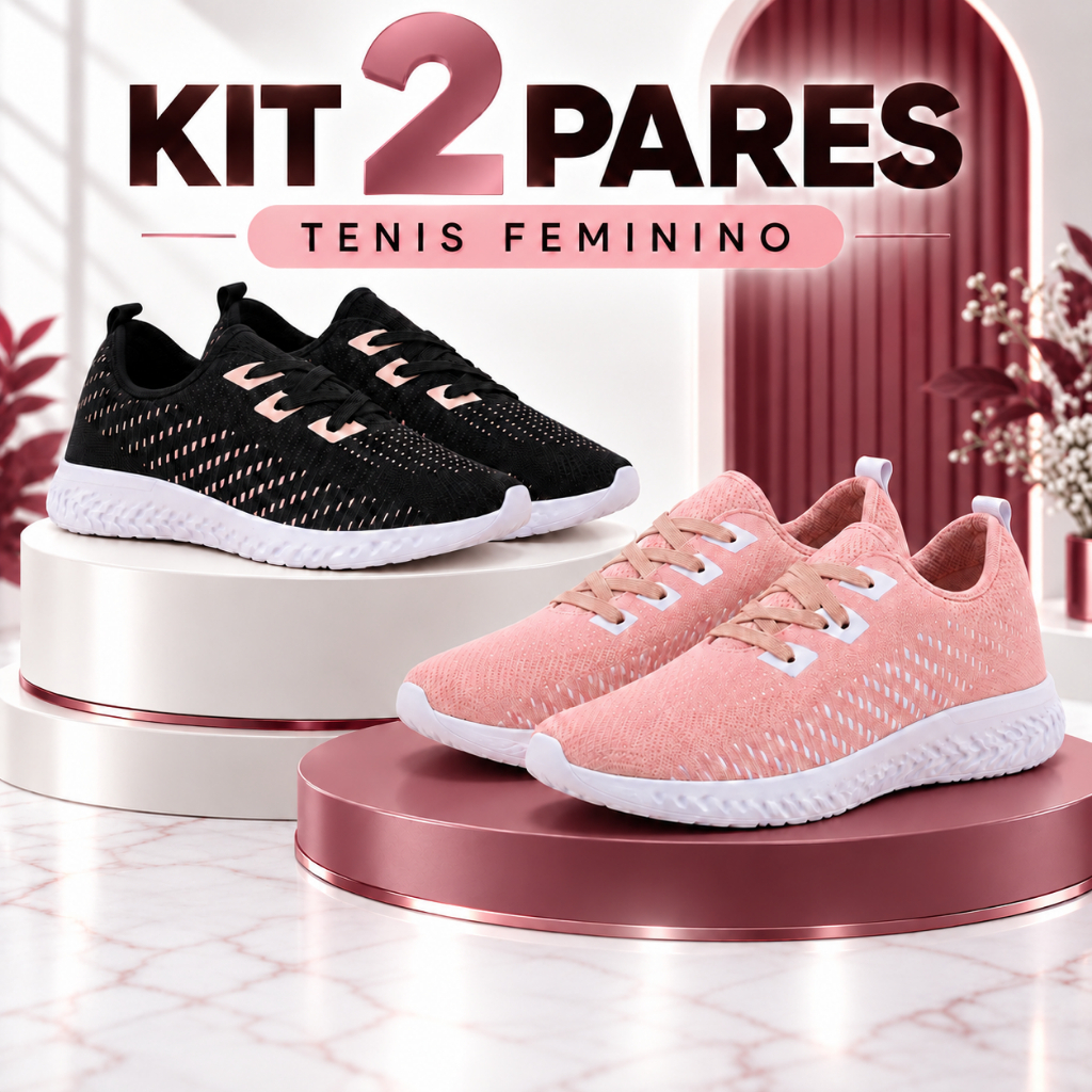 Kit 2 Tênis Feminino Academia Caminhada Corrida Dia a Dia Leve Macio Fitness Do 34 ao 39 Promoção