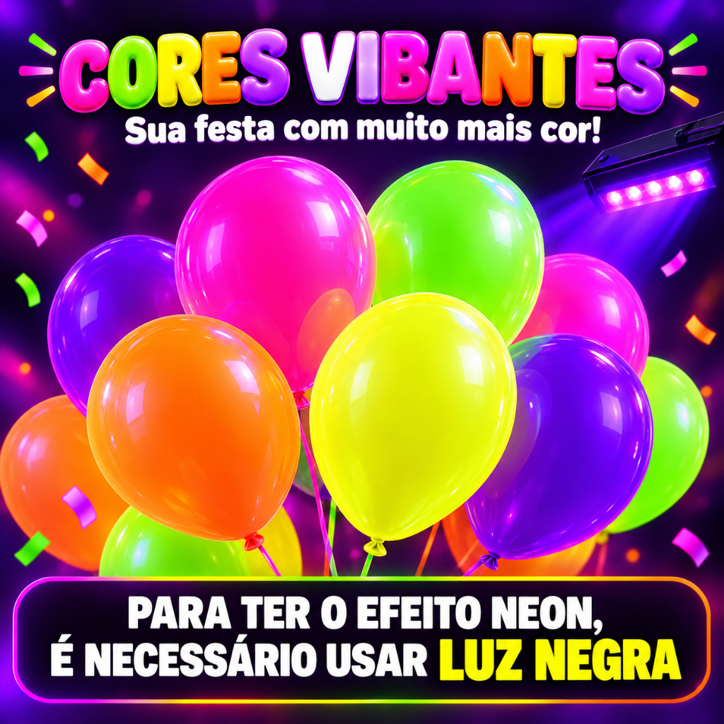 50 Unid Balão Bexiga Neon Tam N5 - Topo de Bolo - Envio Imediato — imagem 2 de 2