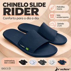 Chinelo Masculino Rider Feel Modelo Slide Ultra Confortável Sandália Anatômico Casual Adulto