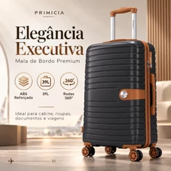 Mala de Viagem 10kg Bordo P Mão Rodinha 360 Trava Cadeado TSA Primicia