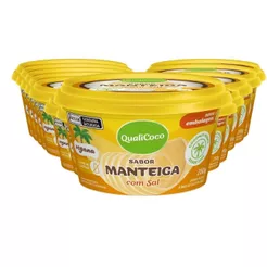 Kit Manteiga Vegana Zero Lactose de Coco com Sal APLV Qualicoco 12x 200g NOVA EMBALAGEM