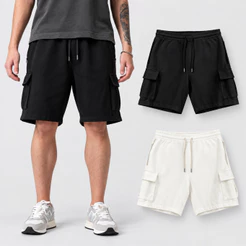 Bermuda Cargo de Moletom 300g com Bolsos e Zíper – BRUNX
