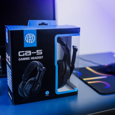 Fone Hoopson Headset Gamer preto e azul Pro Headset Gamer Microfone Integrado GA-1