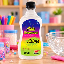 Cola para Slime Fluorescente Amarela 500g com Glitter para Fazer Slime Massinha Divertida Atividade Escolar Artesanato