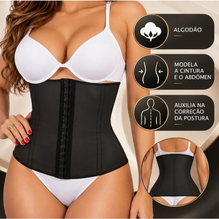 Cinta Modeladora Abdominal Feminina Emborrachada Esbelt 404 Compressao Ajustavel Redutora Orto — imagem 2 de 2
