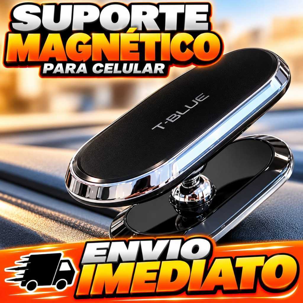 Suporte Magnético Celular Moto IT BLUE Ímã 4X Mais Forte Rotação 360 Graus Universal Resistente Ajustável SUPORTE CARRO