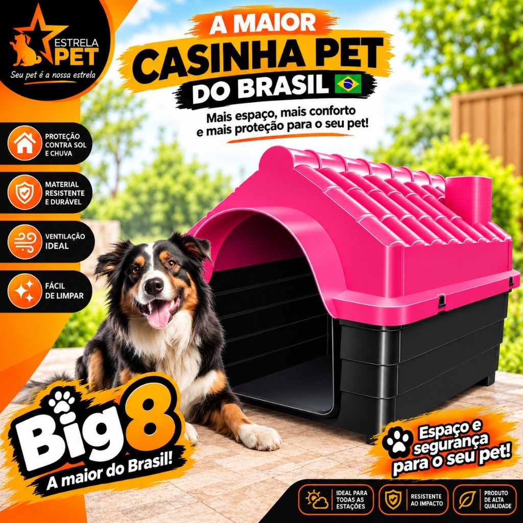 Casinha Big House N8 P/cães Grande Porte Mansão Pet mec Pet
