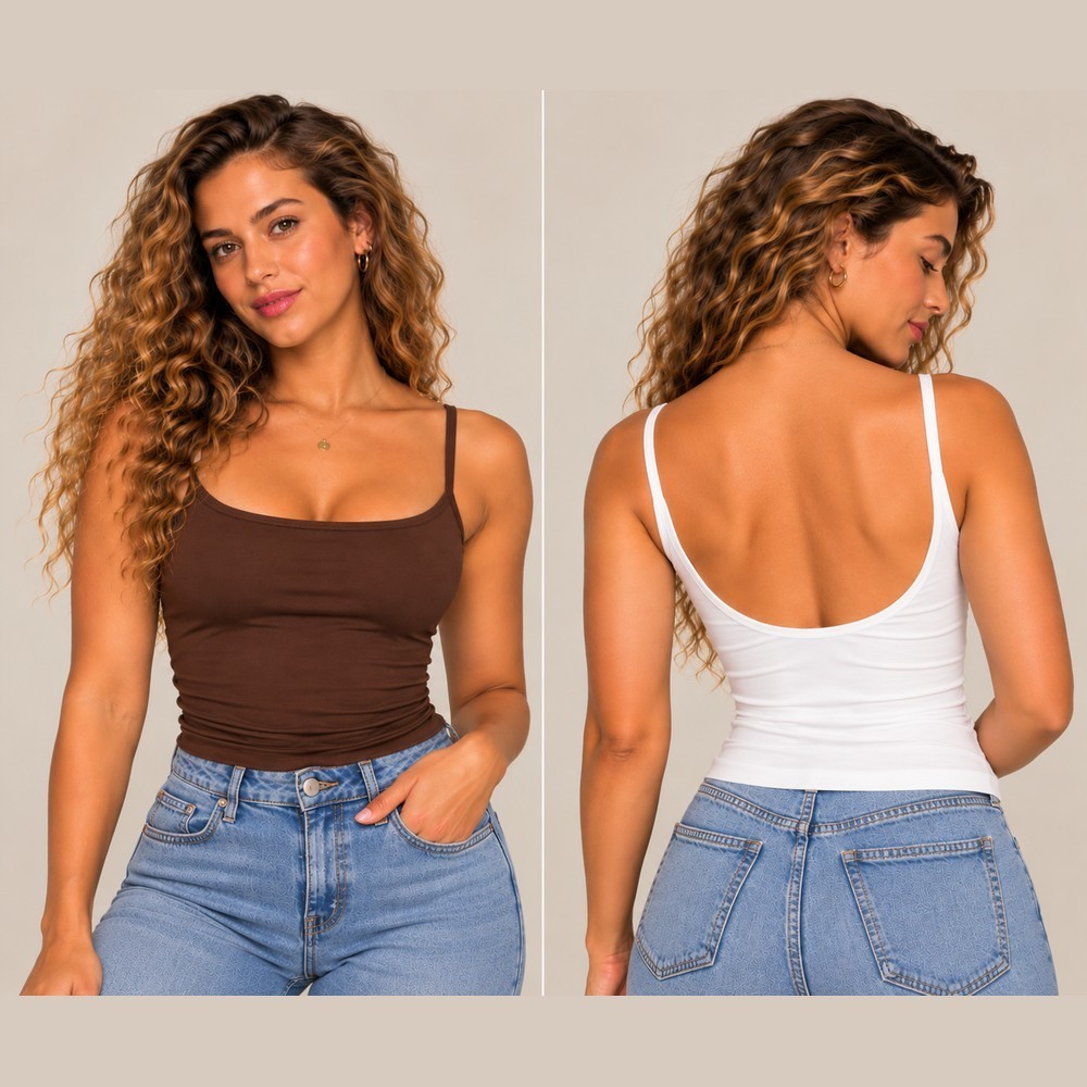 Blusinha Cropped Feminina de Alcinha Suplex Premium Forrada Costas Abertas Nua Decote Quadrado Regata Justa