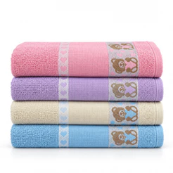 Kit 2 Toalhas de Banho Infantil Menina e Menino Kids 100% Algodão Para Bordar Ponto Cruz Macia