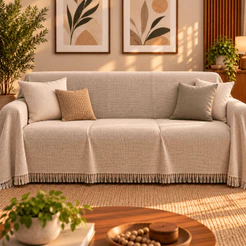 Manta Para Sofá Super Gigante 300x180cm Tipo Capa de Sofá 3 Lugares Protetora Decorativa Algodão Premium Promocao