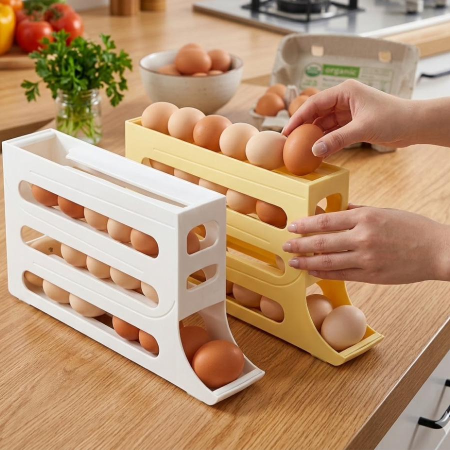 Porta Ovos Organizador de Geladeira 4 Andares Dispenser para 30 Ovos em Oferta na Shopee