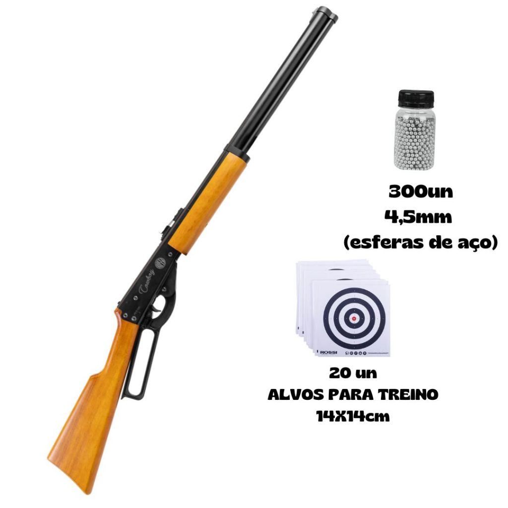 CAR Rossi Cowboy 4,5mm – Ação Lever Action para Lazer