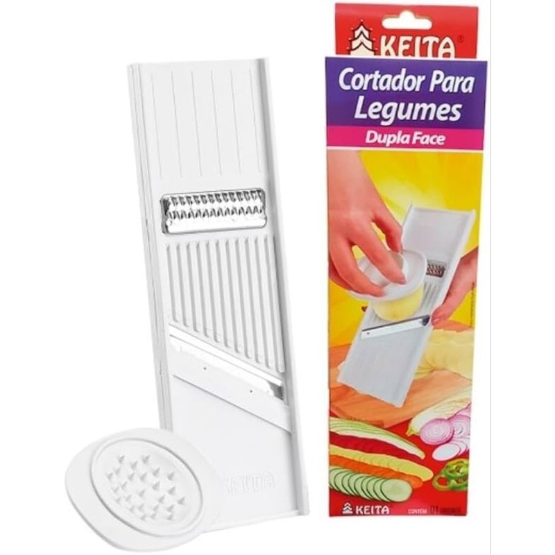 Descascador Ralador Fatiador De Legumes Queijos Saladas Frutas Dupla Face Keita 24x7.8cm-MMB em Oferta na Shopee