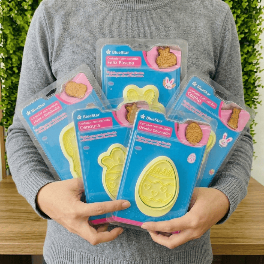 Cortador com Carimbo de Páscoa BlueStar para Decoração Biscoitos Massas Pasta Americana Biscuit em Oferta na Shopee