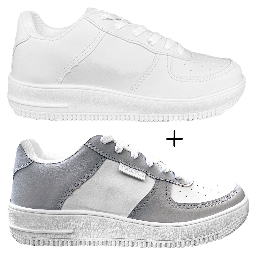 Kit 2 Pares Tênis Feminino Masculino Plataforma Ominin Casual Academia Original em Oferta na Shopee