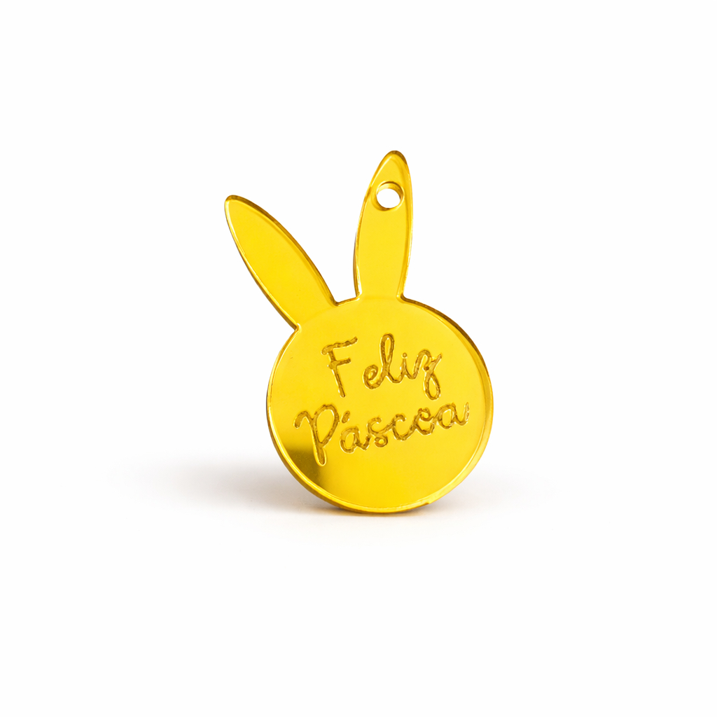 Aplique/Tag Coelho Páscoa Dourado Feliz Páscoa 2,5cm | Lembrancinha Escola Igreja em Oferta na Shopee