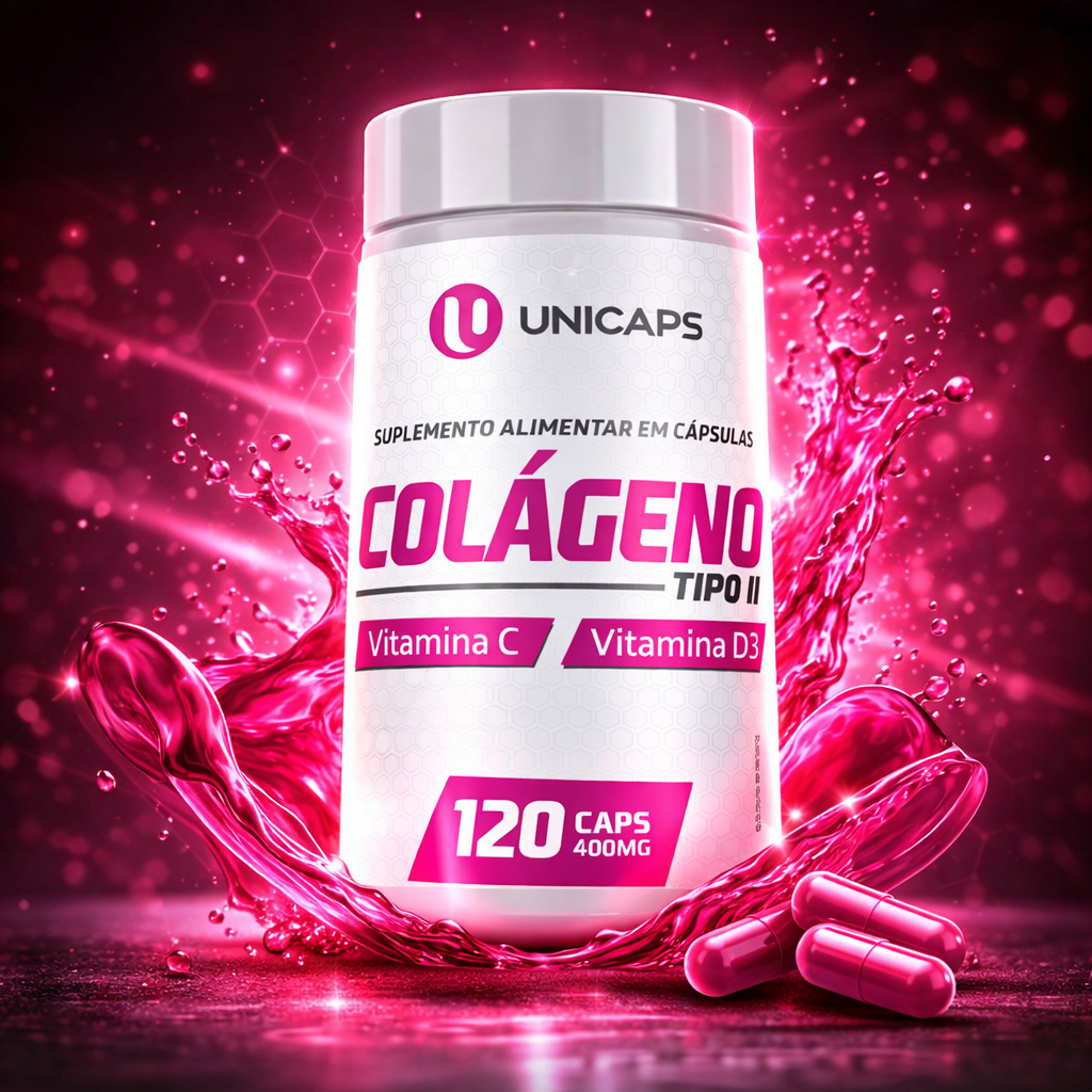 Colágeno Tipo 2 com Vit.C e D3 120 Cáps Suplemento Alimentar Articulações - Unicaps em Oferta na Shopee