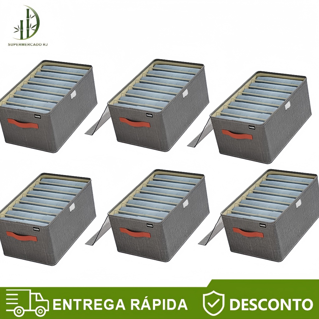 Caixa de armazenamento de roupas cinza dobrável à prova d'água com tampa transparente em Oferta na Shopee