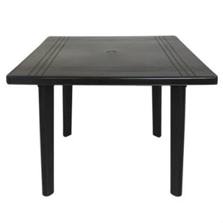 Mesa Quadrada Cor Preto 90cm x 90cm Com Pés Desmontavel Multiuso Para Lazer Piscina Aluguel em Oferta na Shopee
