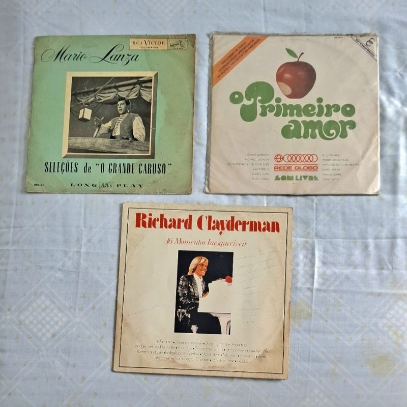 Kit 3 lps  - O primeiro amor  - Richard Clayderman - Mario Lanza