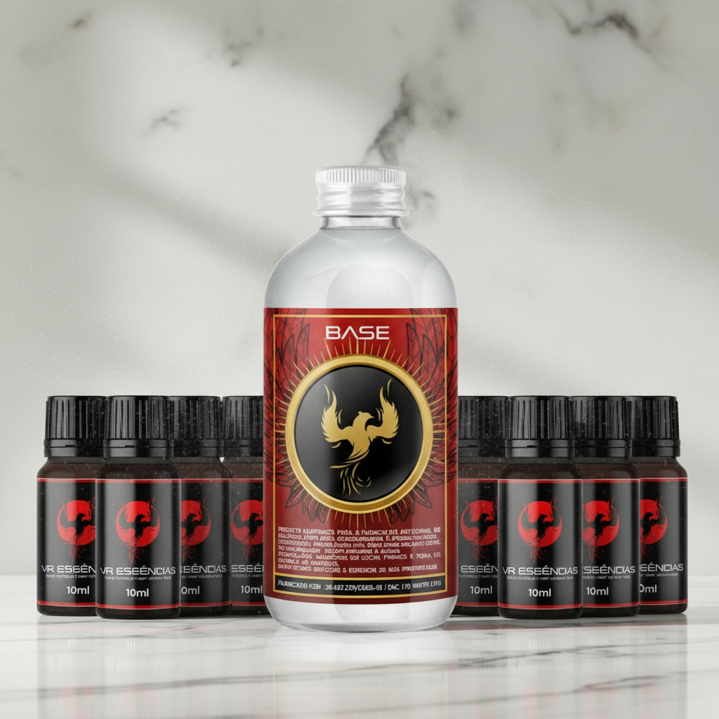 Kit Perfume Artesanal Completo 8 Essências 10mL + Preparo 500mL Para Fazer Perfume Colônia Body Splash