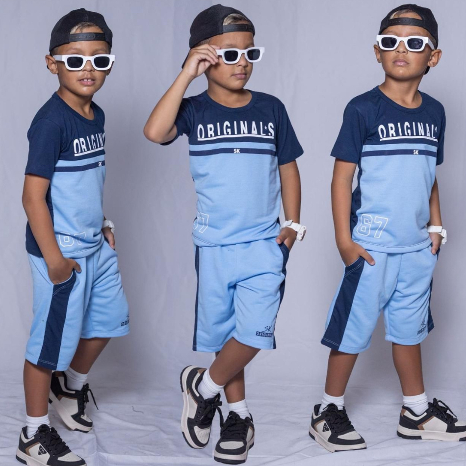 Conjunto Infantil Masculino Moletinho Premium Camisa e Bermuda Roupa Estilosa do 2 ao 12 Anos