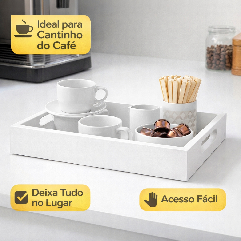 Bandeja para Organização e Utilidade do Lar 30x22 Branca