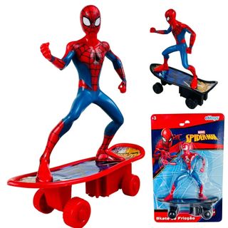 Homem‑Aranha Marvel Boneco com Skate De Fricção Brinquedo Infantil De Ação