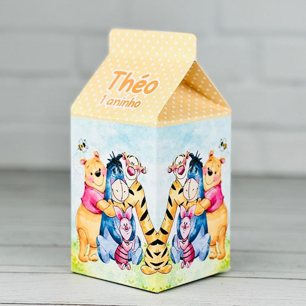 Caixinha Ursinho Pooh | Caixa Milk Personalizada | Mimos Aniversário Lembrancinhas Personalizados Kit Festa